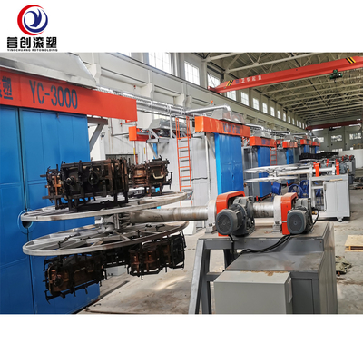 Μηχανή Rotomolding Shuttle Interlock με σύστημα ελέγχου PLC οθόνης αφής