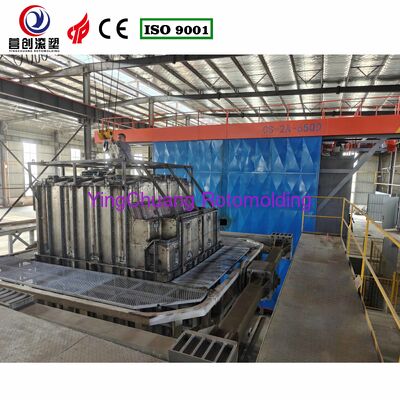 INGCHUANG 6,5m Μεγάλο Φούρνο Διοξείδιο Μηχανή Rotomolding Shuttle, PLC Αυτοματοποιημένο Εξοπλισμό Σχηματισμού περιστροφής για προσαρμοσμένες δεξαμενές αποθήκευσης ηλεκτρολυτικής ενέργειας LLDPE