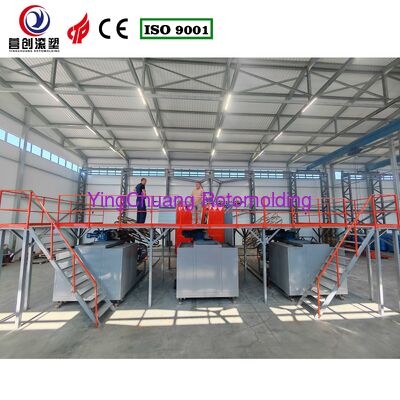 YINGCHUANG CS-3A-3500 Μηχανή Rotomolding Τριών Άπλων Shuttle, Πλήρως Αυτοματοποιημένο Πολυσταθμικό Εξοπλισμό Ροτάσιας Σχηματισμού Για Τανκς Νερού PE & Βιομηχανικά πλαστικά δοχεία